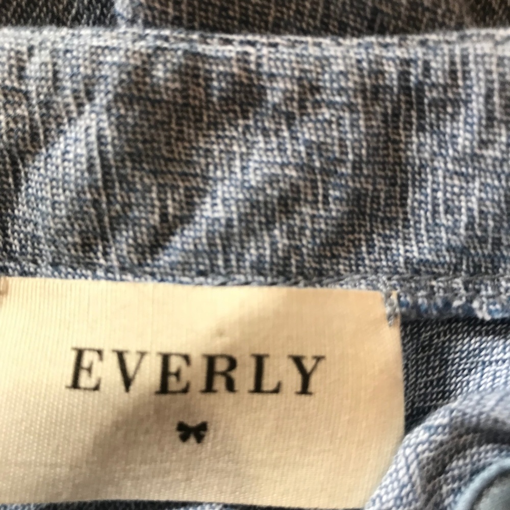 Everly S Blue Kaity Romper Solid Cotton Casual - Picture 6 of 7